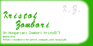 kristof zombori business card